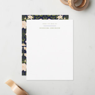 Art Nouveau Floral Personal Stationery Card