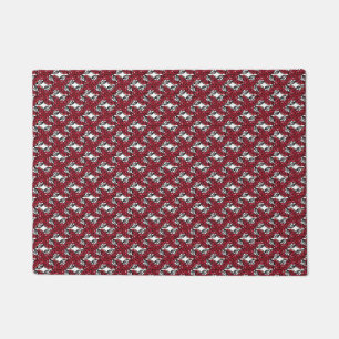 Art Nouveau Floral red and black rose vines design Doormat