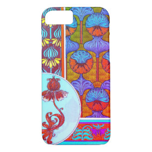 Art nouveau floral textile art verneuil purple pin Case-Mate iPhone case