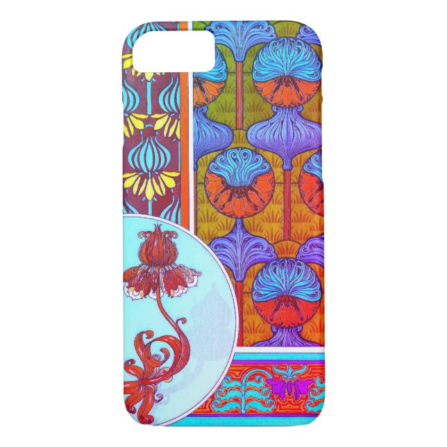 Art nouveau floral textile art verneuil purple pin Case-Mate iPhone case (Back)