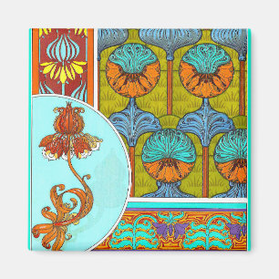 Art nouveau floral vintage flower victorian magnet