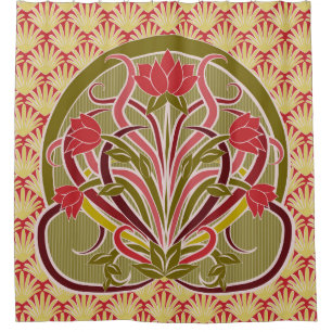 Art Nouveau floral wallpaper.