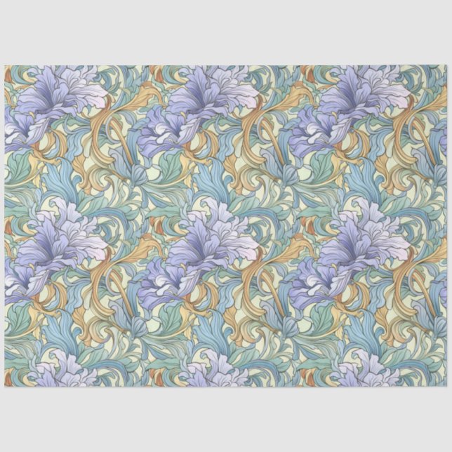 Art Nouveau Floral Wallpaper Design Decoupage Tissue Paper (Front)