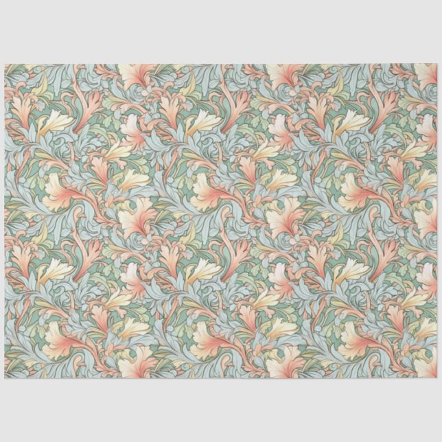 Art Nouveau Floral Wallpaper Design Decoupage Tissue Paper (Front)