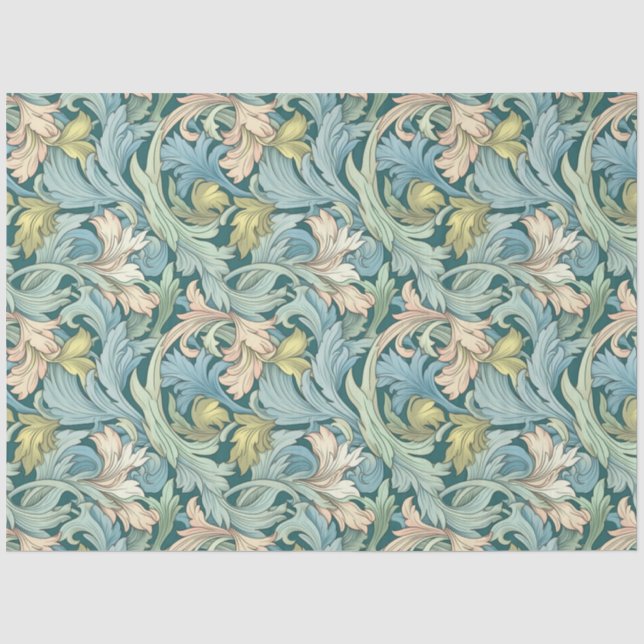 Art Nouveau Floral Wallpaper Design Decoupage Tissue Paper (Front)