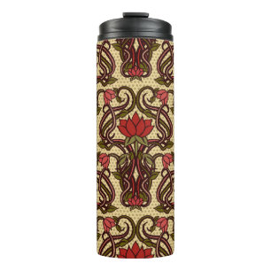 Art Nouveau floral wallpaper. Thermal Tumbler