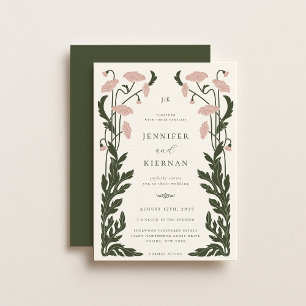 Art Nouveau Floral Wedding Invitation