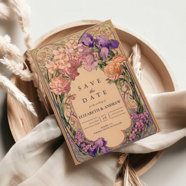 Art Nouveau Floral Wedding Save The Date (Creator Uploaded)