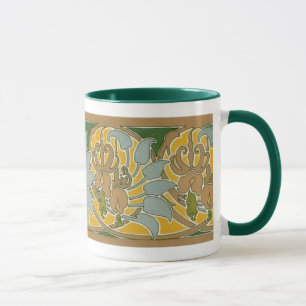 Art Nouveau Flower Border - Mug