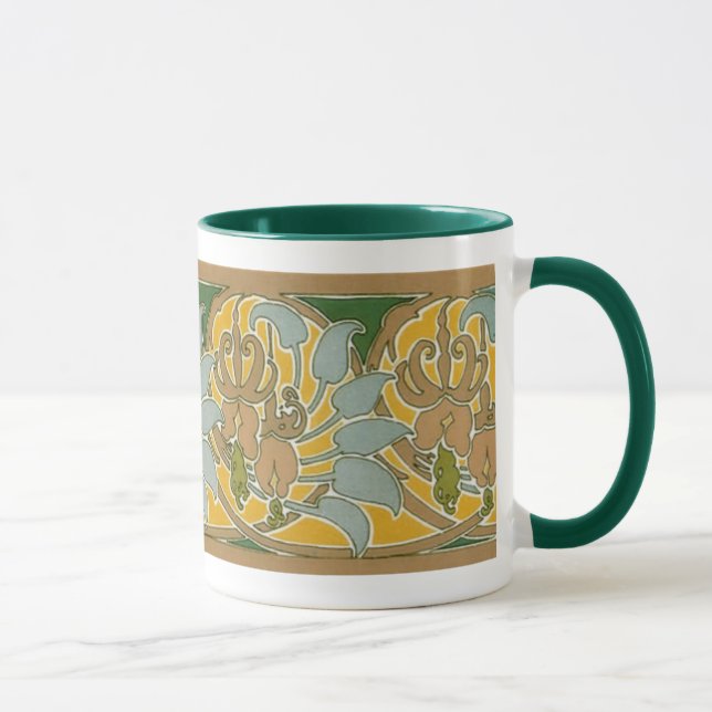 Art Nouveau Flower Border - Mug (Right)