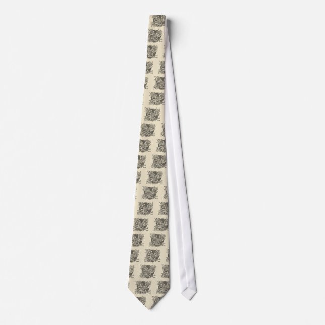 Art Nouveau Flower Floral minimalism Tie (Front)