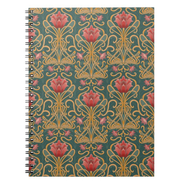 Art Nouveau flowers Notebook (Front)