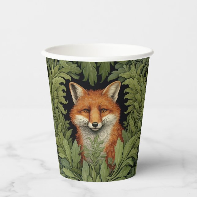 Art nouveau fox in the forest paper cups (Front)