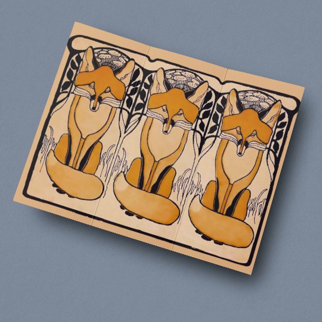 Art nouveau foxes poster (Creator Uploaded)