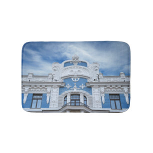 Art Nouveau Fragment: Riga's Architectural Detail Bath Mat
