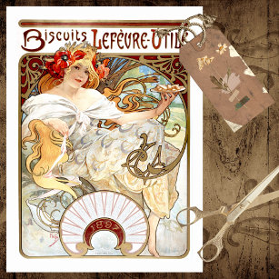 ART NOUVEAU FRENCH COOKIE AD TISSUE PAPER