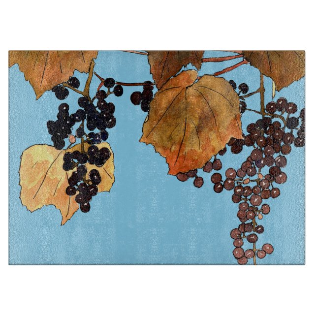 Art Nouveau Frost Grapes Cutting Board (Front)
