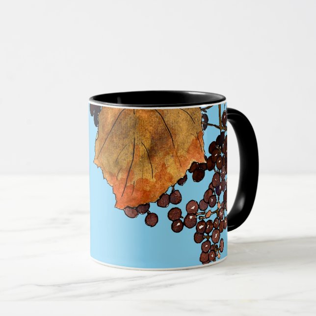 Art Nouveau Frost Grapes Mug (Front Right)