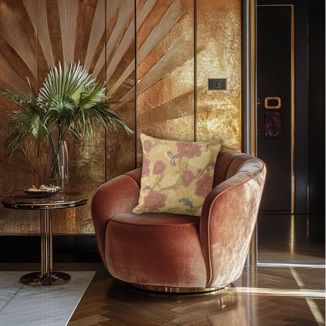 Art Nouveau Garden Muse Design Throw Pillow (Creator Uploaded)