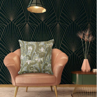 Art Nouveau Garden Muse Design Throw Pillow