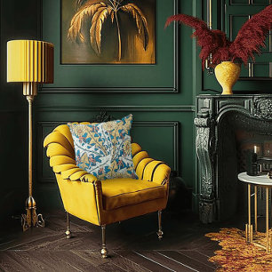 Art Nouveau Garden Muse Design Throw Pillow