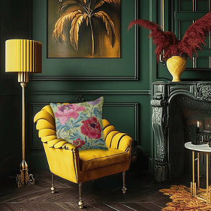 Art Nouveau Garden Muse Design Throw Pillow