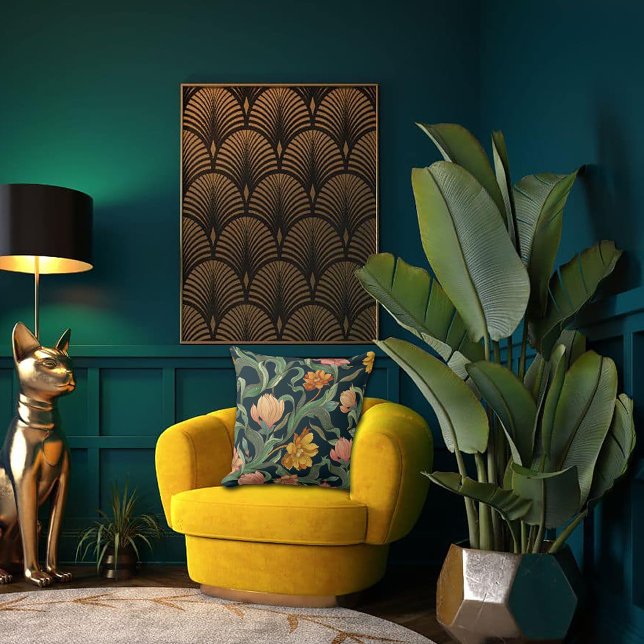 Art Nouveau Garden Muse Design Throw Pillow (Creator Uploaded)