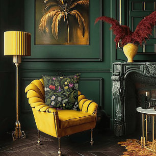 Art Nouveau Garden Muse Design Throw Pillow