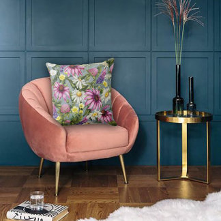 Art Nouveau Garden Muse Design Throw Pillow