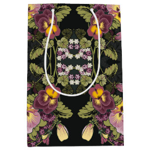 Art Nouveau Garden of Pansies Vintage Medium Gift Bag