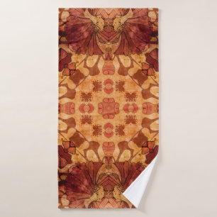 art nouveau geometric ornamental vintage pattern i bath towel