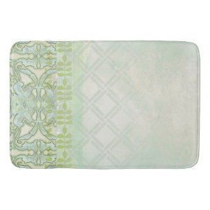 Art Nouveau Geometric Pattern Mint Aqua Bath Decor Mat