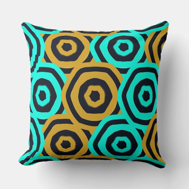 Art Nouveau Geometric Pattern  Throw Pillow (Front)