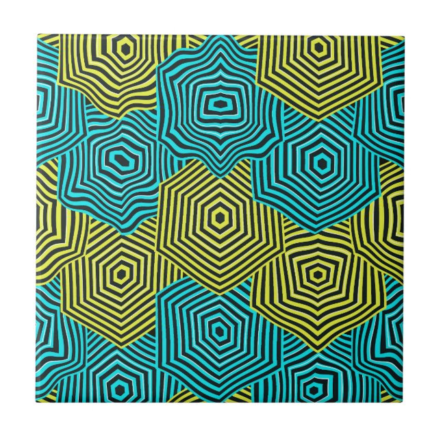 Art Nouveau Geometric Pattern  Tile (Front)