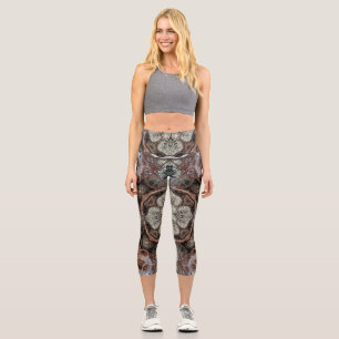 Art nouveau geometric vintage pattern  capri leggings