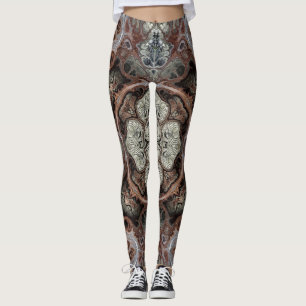 Art nouveau geometric vintage pattern leggings