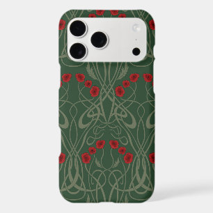 Art Nouveau Géométrique Pavots et Tiges Sinuieuses