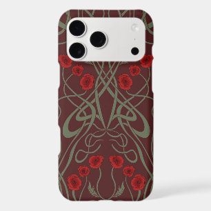 Art Nouveau Géométrique Pavots et Tiges Sinuieuses