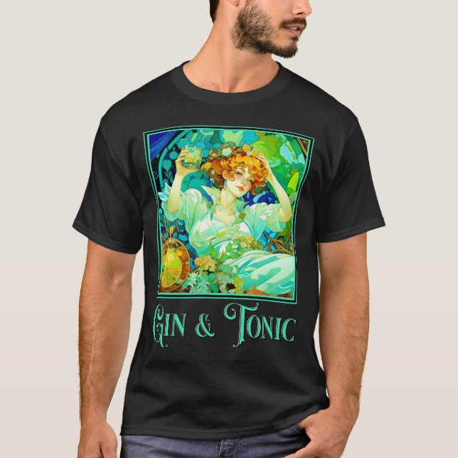 Art Nouveau Gin & Tonic T-Shirt (Front)