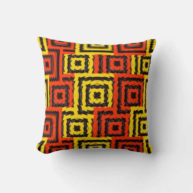 Art Nouveau Glitch Pattern  Throw Pillow (Front)