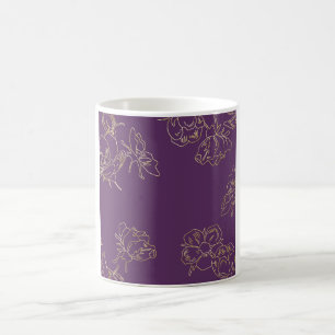 Art Nouveau Gold Flowers Coffee Mug
