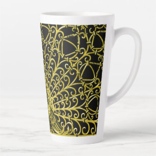 Art Nouveau Gold Peacock Latte Mug