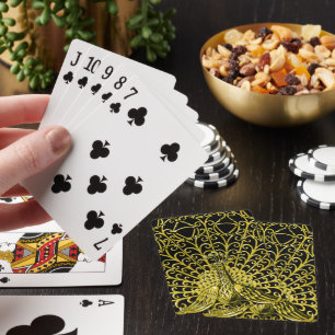 Art Nouveau Gold Peacock Playing Cards