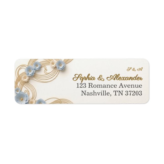 Art Nouveau Gold Return Address Label (Front)