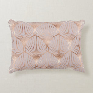 Art Nouveau Gold: Seamless Leaf Accent Pillow