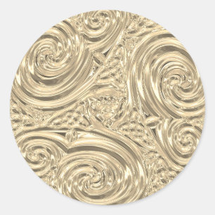 Art nouveau gold swirl floral design sticker
