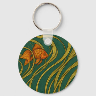 Art Nouveau Goldfish  Keychain