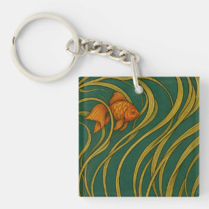 Art Nouveau Goldfish  Keychain