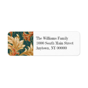 Art Nouveau   Green   Return Address Label