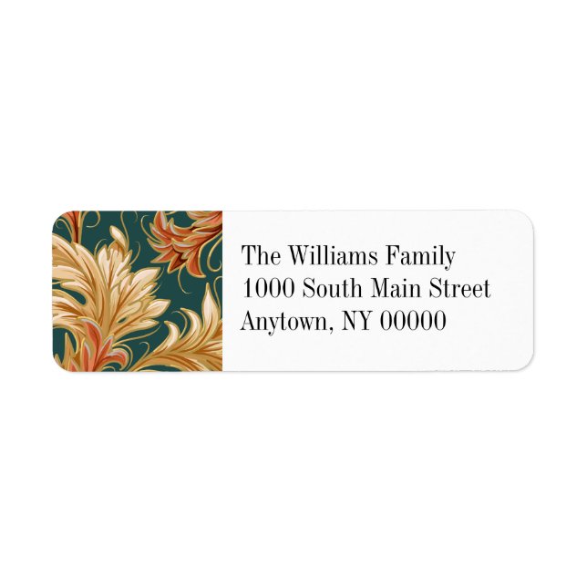 Art Nouveau | Green | Return Address Label (Front)